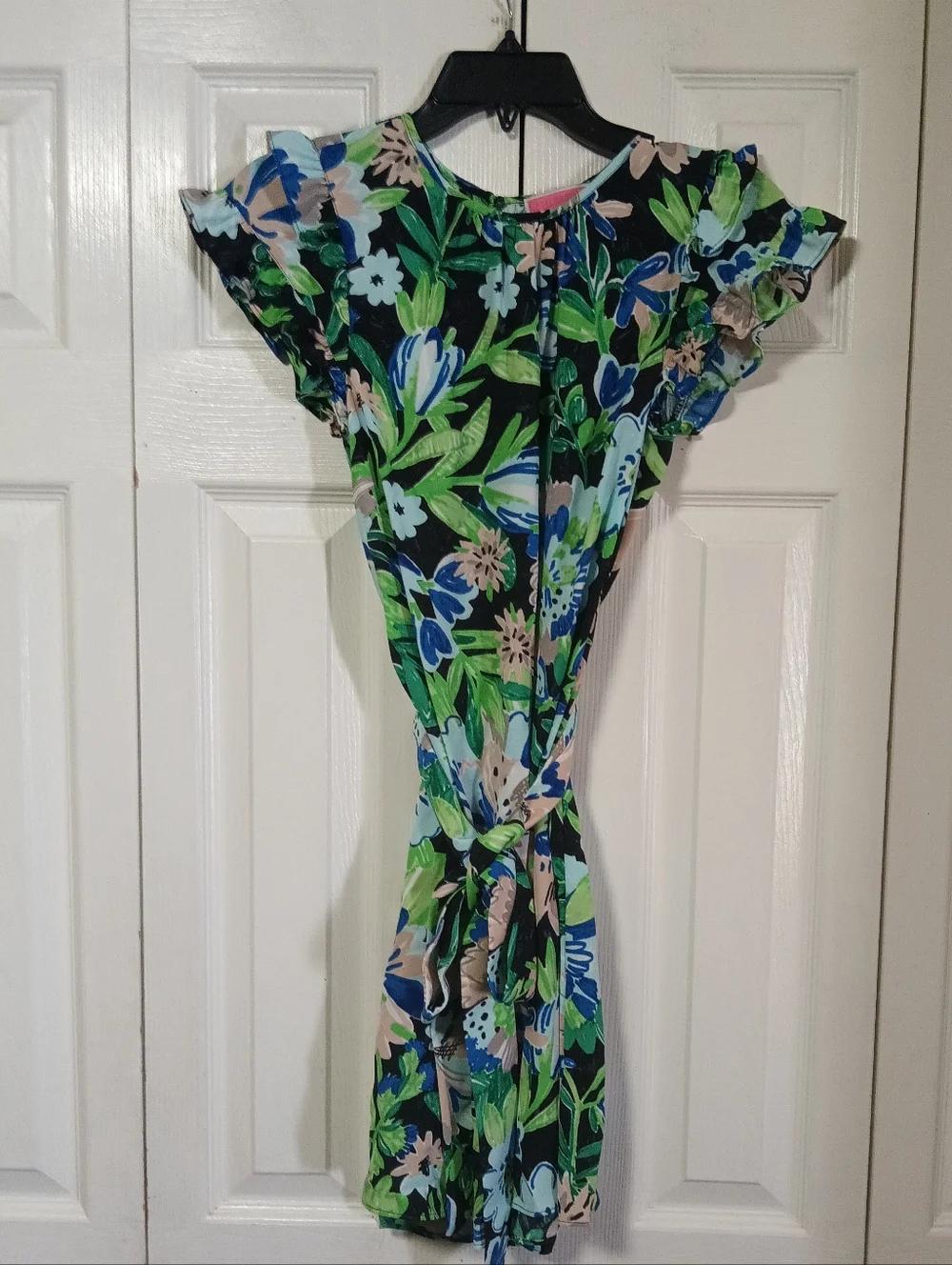 kate spade Floral Ruffle Sleeve Mini Dress